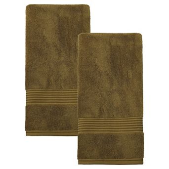 2 Pack Luxury Striped Cotton Hand Towels Ultra Soft Absorbent Quick Dry Towels for Bathroom 13" x29"