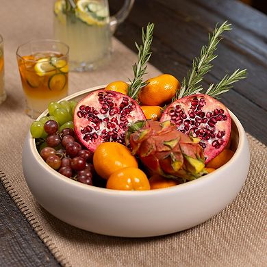 Handcrafted 12" Wooden Fruit Bowl: Perfect for Home Decor Serving, Versatile Use, Eco-Friendly