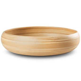 Handcrafted 12" Wooden Fruit Bowl: Perfect for Home Decor Serving, Versatile Use, Eco-Friendly