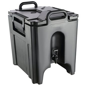 10-Gallon Insulated Beverage Dispenser with Two-Stage Spigot for Hot and Cold Drinks