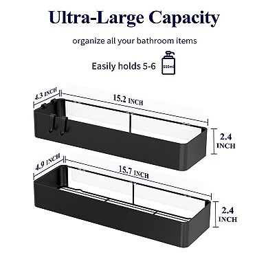 Adhesive Shower Caddy Bathroom Storage 2 Pack