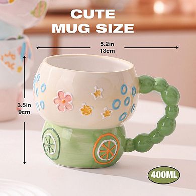 Hand-painted Ceramic Cute Cartoon Mug 12oz