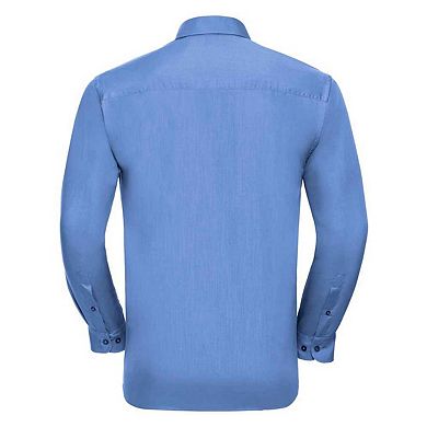 Russell Collection Mens Poplin Easy-Care Long-Sleeved Formal Shirt