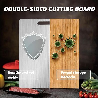 Upgraded Titanium Stainless Steel Kitchen Board Dishwasher Safe Double-Sided