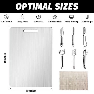 Upgraded Titanium Stainless Steel Kitchen Board Dishwasher Safe Double-Sided