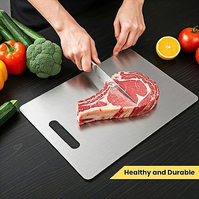 Upgraded Titanium Stainless Steel Kitchen Board Dishwasher Safe Double-Sided