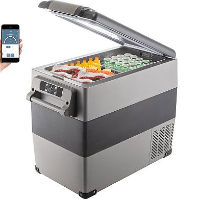 Car Refrigerator Freezer with Dual Compartments and LED Control Panel