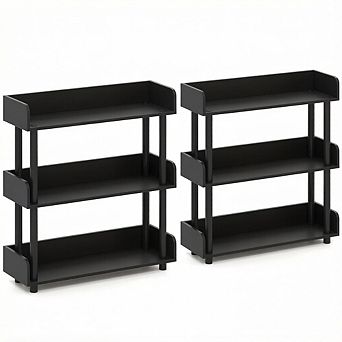 Costway 3 tier Bookshelf with Anti-Tipping Kit, Industrial Storage Unit for Living Room Rustic