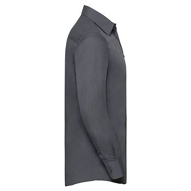 Russell Collection Mens Polycotton Tailored Long-Sleeved Shirt