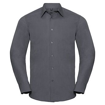 Russell Collection Mens Polycotton Tailored Long-Sleeved Shirt