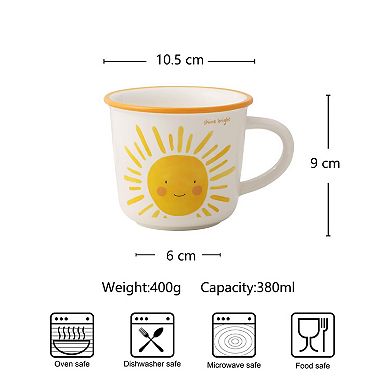 Cute Sunshine Mug Ceramic With Handle 12oz