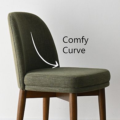Set of 2 Modern Upholstered Linen Dining Chairs-Tanpinhause