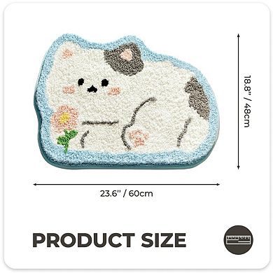 Microfiber Shaggy Bath Mat: Soft, Quick-Dry, Anti-Slip, Machine Washable for Bathroom, Shower