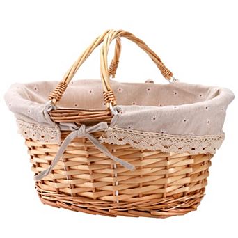 Wicker Picnic Basket Empty Easter Basket for Gifts