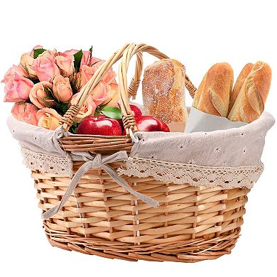 Wicker Picnic Basket Empty Easter Basket for Gifts
