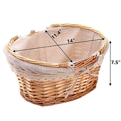 Wicker Picnic Basket Empty Easter Basket for Gifts