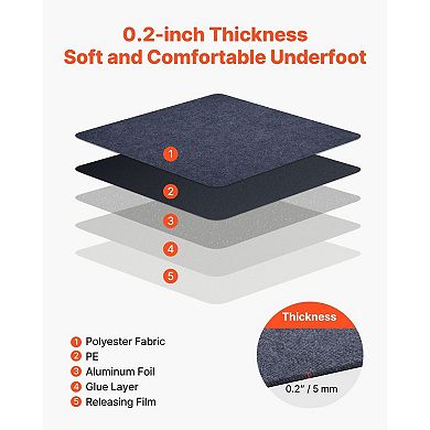 Peel and Stick Carpet Tiles 15-Pack with Cushioned Layers for Bedrooms or Offices