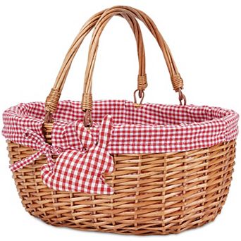 Willow Basket Folding Handles Empty Easter Basket