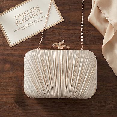 Clutch Purses for Women Evening Bag Pleated Shoulder Bag with Chain