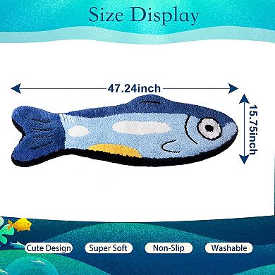 Fish Cute Bath Mat Non-slip Bedroom Decor