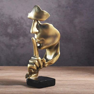 Silence Thinker Statue: Abstract Figurine for Home Office, Study, or Living Room Decor