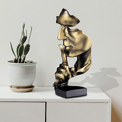 Silence Thinker Statue: Abstract Figurine for Home Office, Study, or Living Room Decor