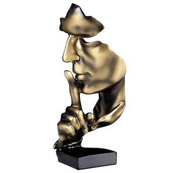 Silence Thinker Statue: Abstract Figurine for Home Office, Study, or Living Room Decor