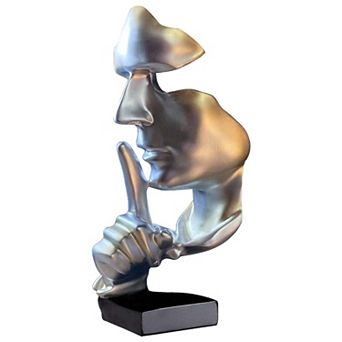 Silence Thinker Statue: Abstract Figurine for Home Office, Study, or Living Room Decor