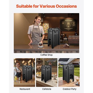 Insulated Beverage Dispenser Set, Two 5-Gallon Drink Dispensers with Spigot for Hot and Cold Drinks
