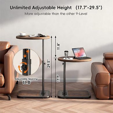 C-Shaped TV Tray Table Adjustable Height for Small Space