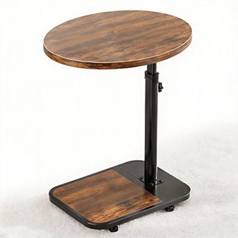 C-Shaped TV Tray Table Adjustable Height for Small Space