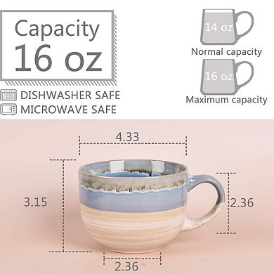 Ceramic Coffee Mugs for Office Home 16 oz 2 pack