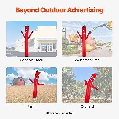 20 ft Inflatable Tube Man with Smiling Face for Outdoor and Event Use, Red