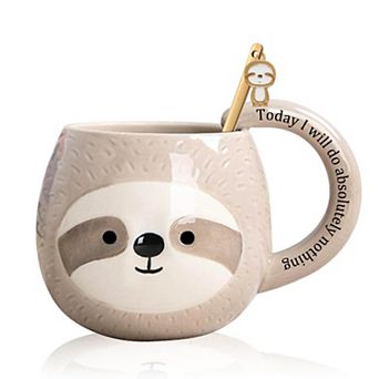 Novelty Sloth Coffee Mug 3D Ceramic Funny 11oz