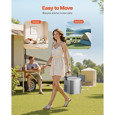 Portable Ice Maker with One-Touch Control, 26 lbs Daily Capacity, Quiet Operation