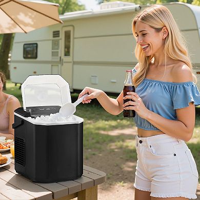 Portable Ice Maker with One-Touch Control, 26 lbs Daily Capacity, Quiet Operation