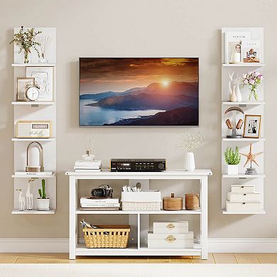 Costway 5-Tier Wall Shelves Vertical Floating Storage Shelf Unit Wall-Mounted Organizer