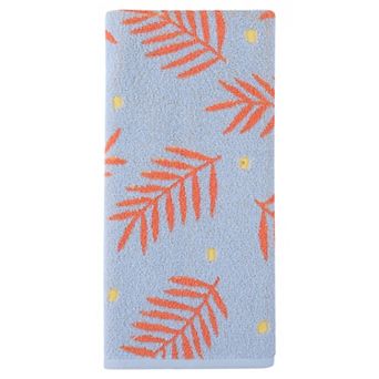 Cotton Soft Hand Towel for Bathroom, Leaf Pattern Absorbent Towel for Home 29" x 13"