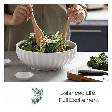 White Ceramic Pumpkin-Shaped Serving Bowls Set of 2 - Perfect for Parties, Holidays, and Everyday