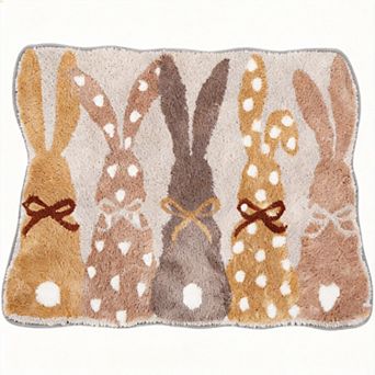 Easter Bunny Bathroom Rug Non Slip Spring Easter Decor