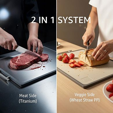 Titanium Double Sided Cutting Board for Meat and Vegetables