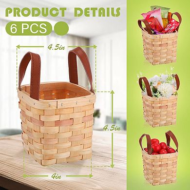Small Wicker Baskets Empty Easter Gifts Basket 6pc
