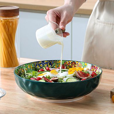 Bohemian Decorative 78 Oz Salad Set of 2: Colorful, Durable, Dishwasher Microwave Safe