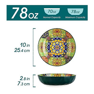 Bohemian Decorative 78 Oz Salad Set of 2: Colorful, Durable, Dishwasher Microwave Safe