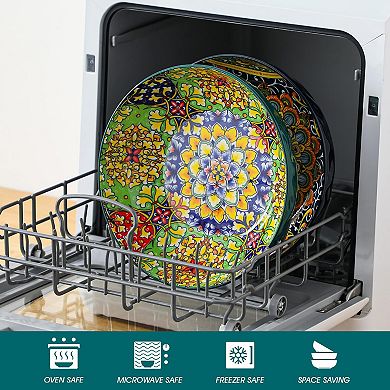 Bohemian Decorative 78 Oz Salad Set of 2: Colorful, Durable, Dishwasher Microwave Safe