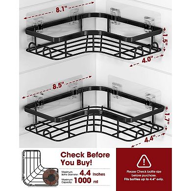 Corner Shower Caddy Adhesive Organizer 2 Pack