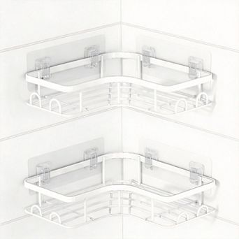 Corner Shower Caddy Adhesive Organizer 2 Pack