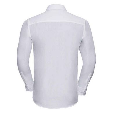 Russell Collection Mens Poplin Tailored Long-Sleeved Formal Shirt