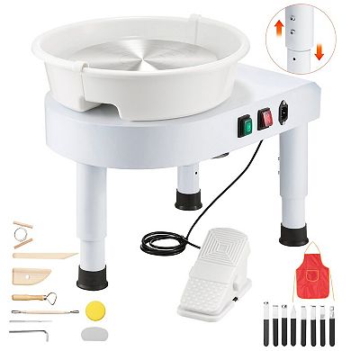Electric Pottery Wheel for Home and Classroom Use with Lift-Top Table and Tool Set