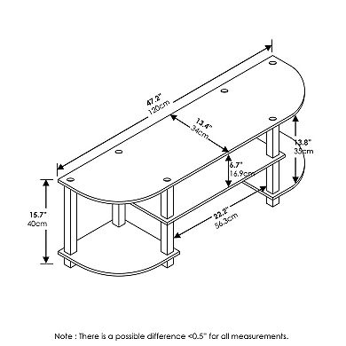 3-Tier TV Entertainment Center with Curved Shelves: Espresso Finish